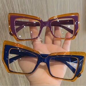 Stylish Purple and Blue Women's Glasses 2 Pair